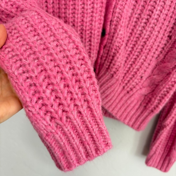 Sundance Knit Cardigan Women Size Small Pink Chunky Long Sleeve - Picture 5 of 11